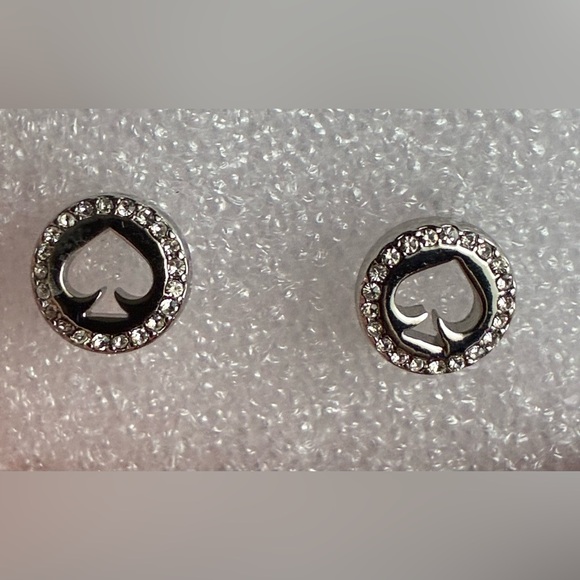 Kate Spade Silver and Crystal Spade Earrings - Picture 8 of 8
